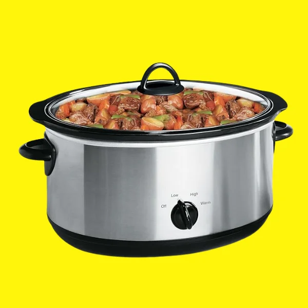 Crock-Pot 7-Quart Oval Manual Slow Cooker, Stainless Steel, Removable Stoneware, Ideal for Family Meals and Entertaining - Image 2